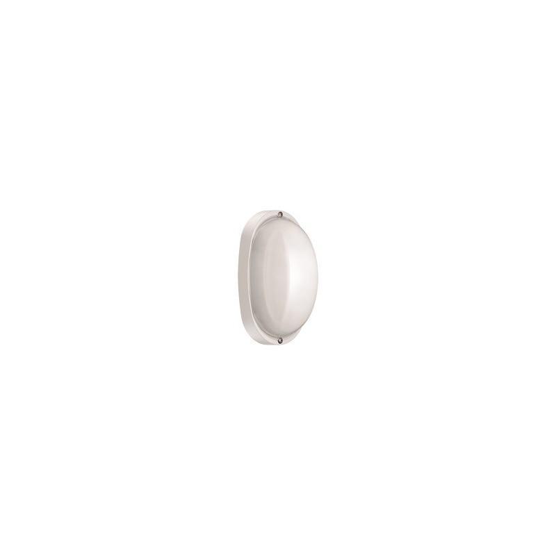Lampada plafoniera applique da parete LOMBARDO PRIMA OVALE 250, attacco E27, colore decorazione bianco, lampadina non inclusa.