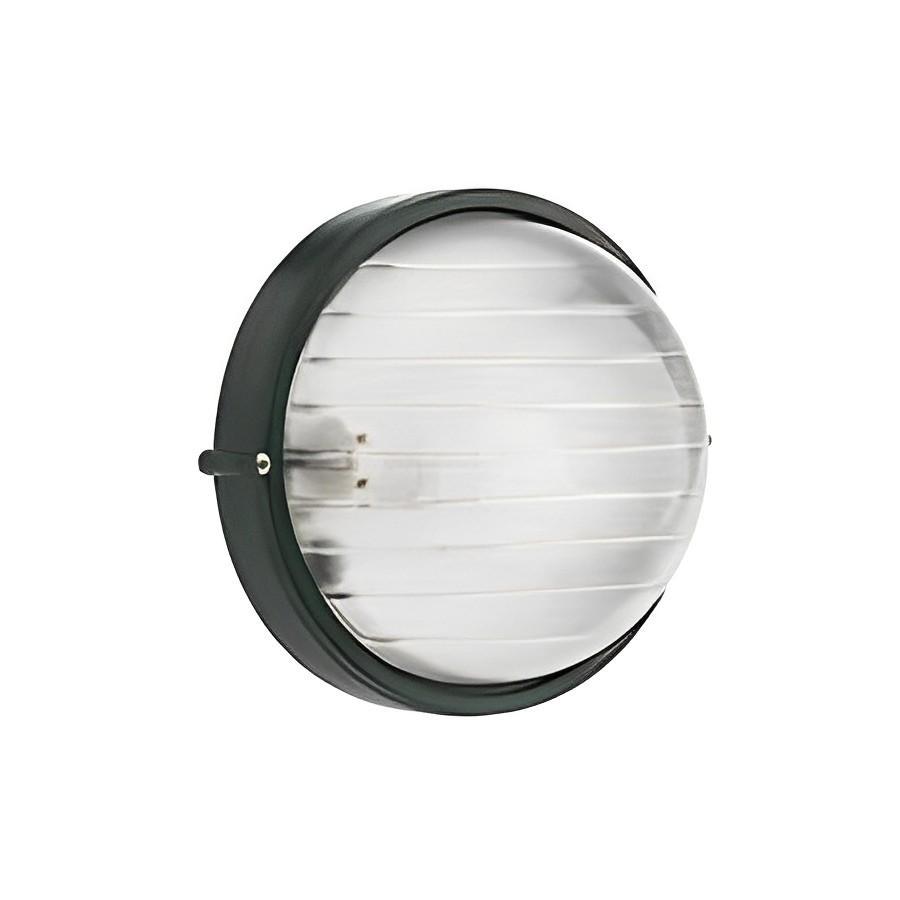 Lampada plafoniera industriale da esterno tonda colore Nero attacco E27 Sovil 780/06