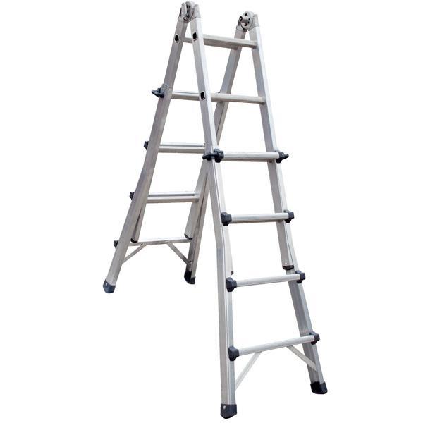 Scala 8+8 gradini alluminio professionale 2 tronchi 4,29mt Le Officine OFSCAAL429