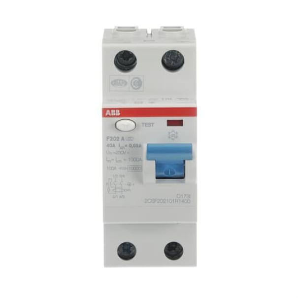 Interruptor diferencial puro F202 A-40A 30MA 2P Abb F427826 Interruptor diferencial puro F202 A-40A 30MA 2P Abb F427826