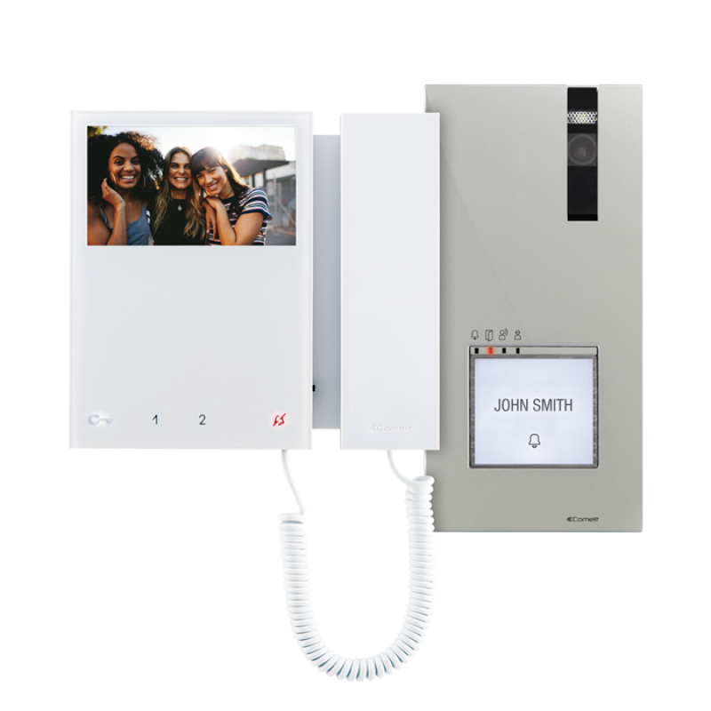 Kit de videoportero unifamiliar Comelit PL8461M con microteléfono Quadra y People SB2