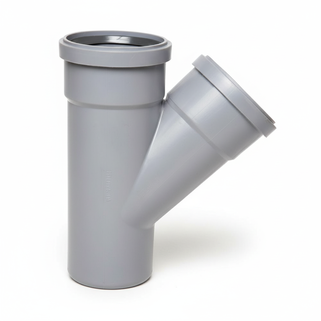 Branche simple 50/40 45° en PP gris pour évacuation Bampi BEA050445