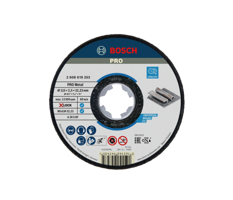 Disque a tronconner metal X Lock professionnel 115x2 5x22 23 mm Bosch PRO Metal 2608619253