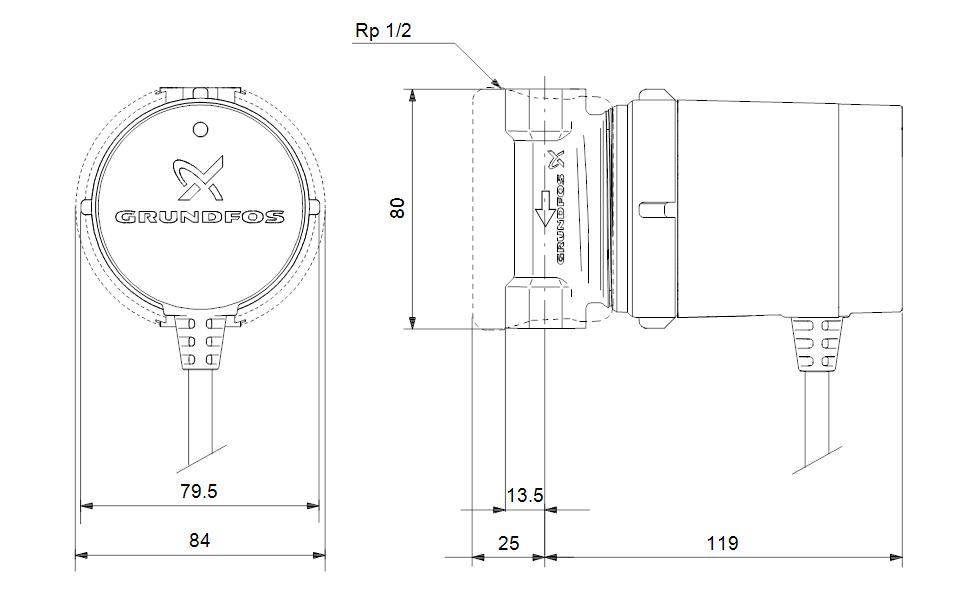 COMFORT 15-14 B PM Bomba de circulación de agua caliente Grundfos 97916771 COMFORT 15-14 B PM Bomba de circulación de agua caliente Grundfos 97916771