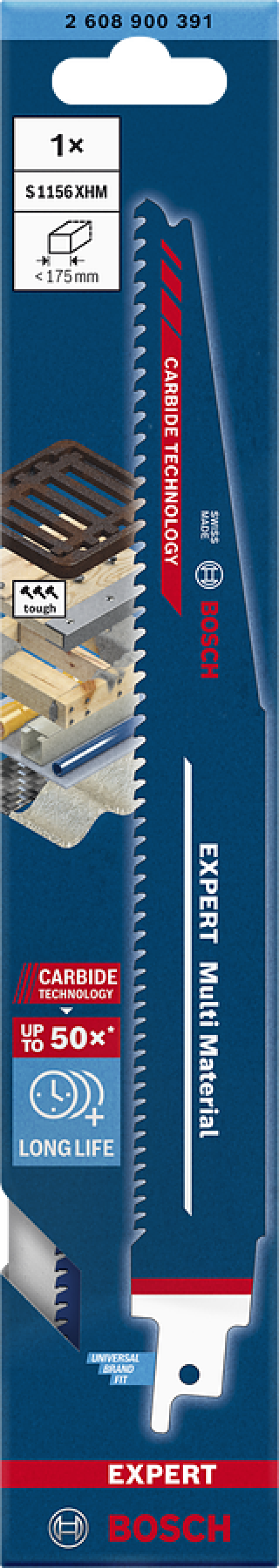 Bosch Expert Multi Mater S 1156 XHM Lame de scie sabre 2608900391 Bosch Expert Multi Mater S 1156 XHM Lame de scie sabre 2608900391