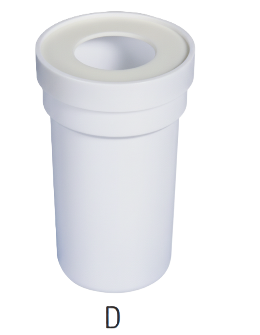 Manicotto di prolungamento WC Ø90 mm in polipropilene bianco per sistema di scarico BAMPLAST PP-TECH Bampi BSK090090