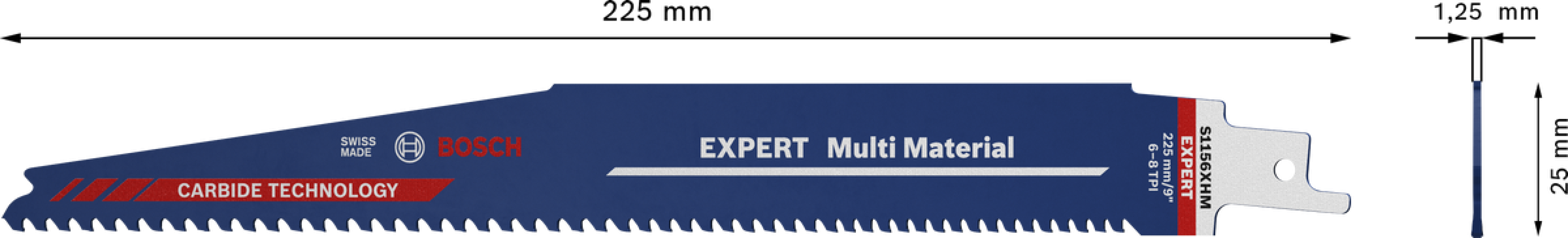 Bosch Expert Multi Mater S 1156 XHM Lame de scie sabre 2608900391 Bosch Expert Multi Mater S 1156 XHM Lame de scie sabre 2608900391