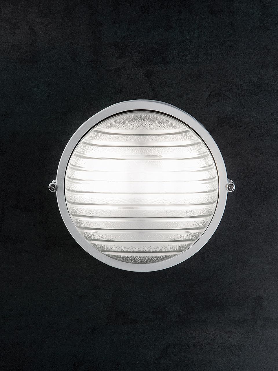 Lampada plafoniera industriale da esterno tonda colore Nero attacco E27 Sovil 780/06