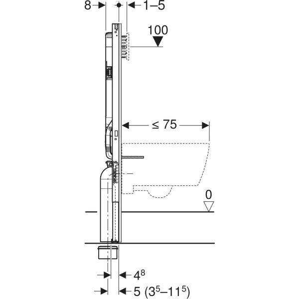 Module WC suspendu H 114 cm reservoir Sigma 8 cm Geberit Duofix 111.795.00.2