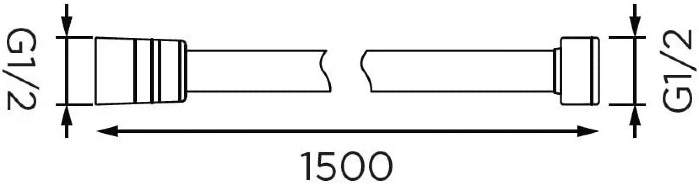 Flessibile doccia in acciaio cromato doppia aggraffatura antitorsione IDROBRIC, attacco conico, 150cm