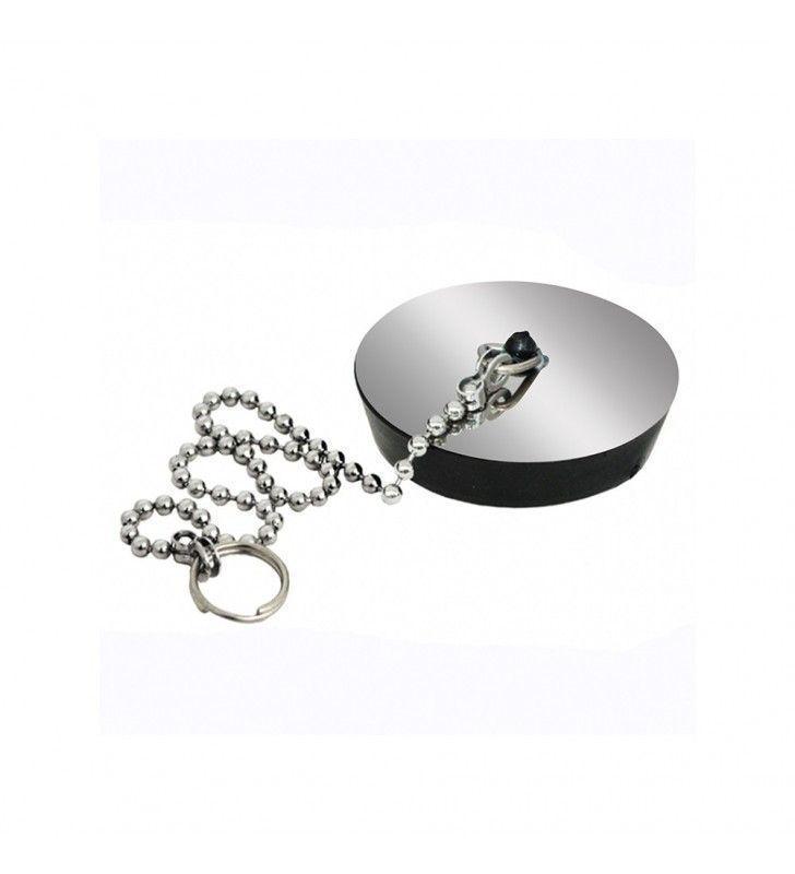 Tappo lavello cucina IDROBRIC con catena e placca in acciaio inox, diametro 47 mm