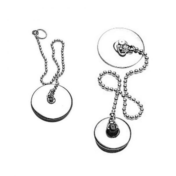 Tappo lavello cucina IDROBRIC con catena e placca in acciaio inox, diametro 47 mm