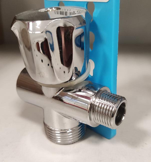 Rubinetto a 3 vie sottolavabo IDROBRIC per attacco lavatrice o lavastoviglie, diametri 1/2 x 1/2 x 3/4