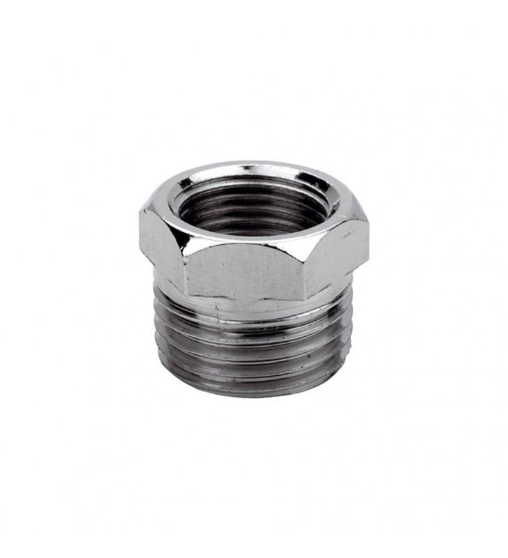 Riduzione esagonale per tubo acqua, IDROBRIC, in ottone cromato, 3/8 - 1/2