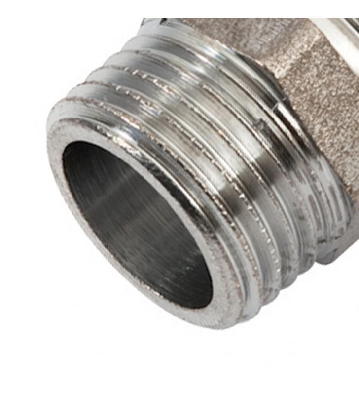 Nipplo doppio, vite doppia IDROBRIC in ottone cromato, 3/8