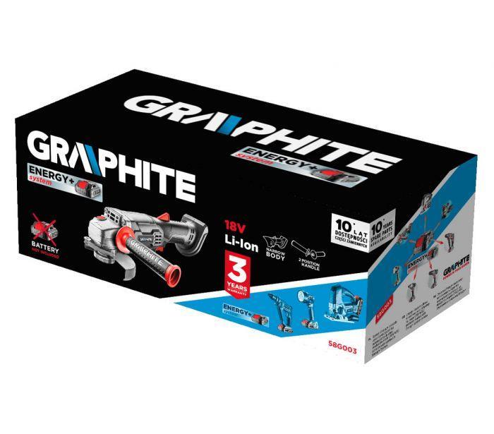 Smerigliatrice angolare GRAPHITE a batteria Energy+ 18V (non inclusa), disco 115 x 22,2 mm
