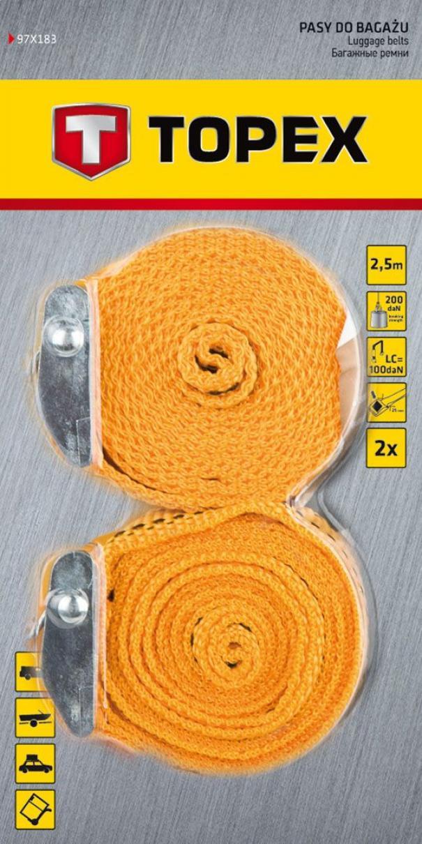 Set di 2 cinghie per fissaggio carico TOPEX 2,5 m x 25 mm