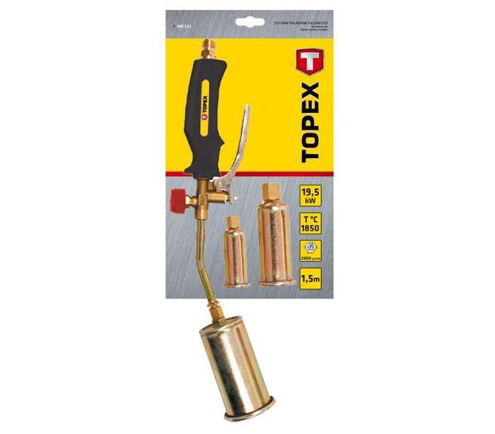 Kit per cannello TOPEX bruciatore a gas per guaina 19,5 kW, 3 bruciatori