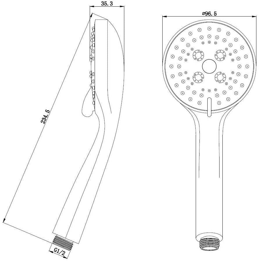 Soffione doccia tipo doccino IDROBRIC LADY a 3 getti in ABS cromato