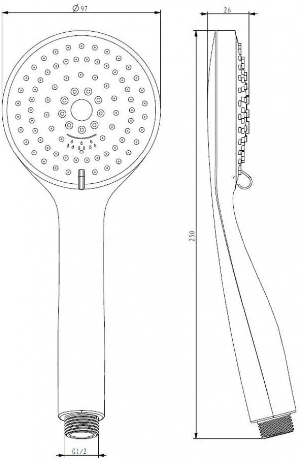 Soffione doccia IDROBRIC ETERNITY 3 getti, funzione risparmio acqua