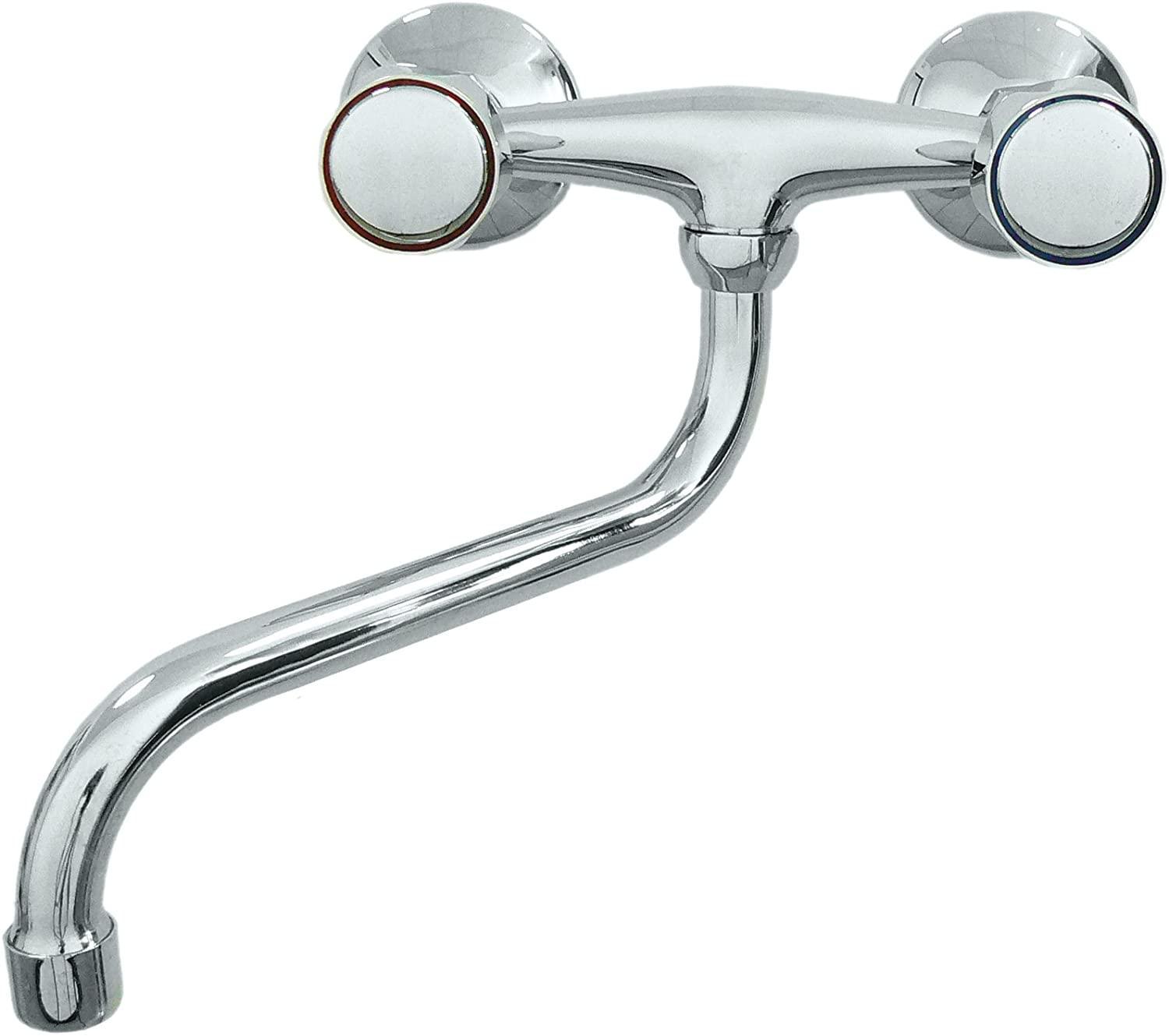 Rubinetto miscelatore stile classico a parete per lavello IDROBRIC