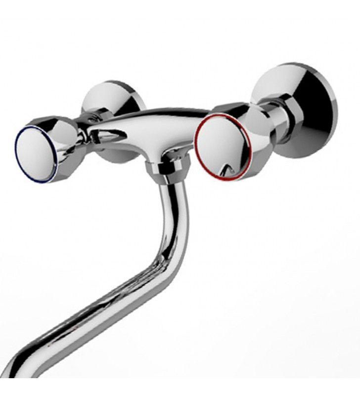 Rubinetto miscelatore stile classico a parete per lavello IDROBRIC