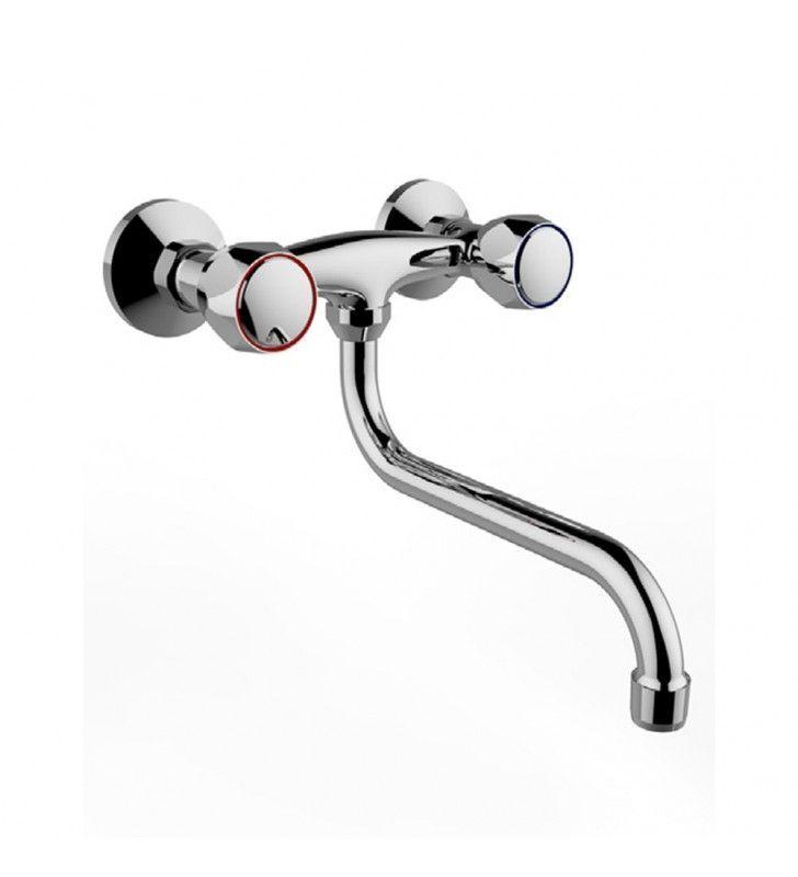 Rubinetto miscelatore stile classico a parete per lavello IDROBRIC