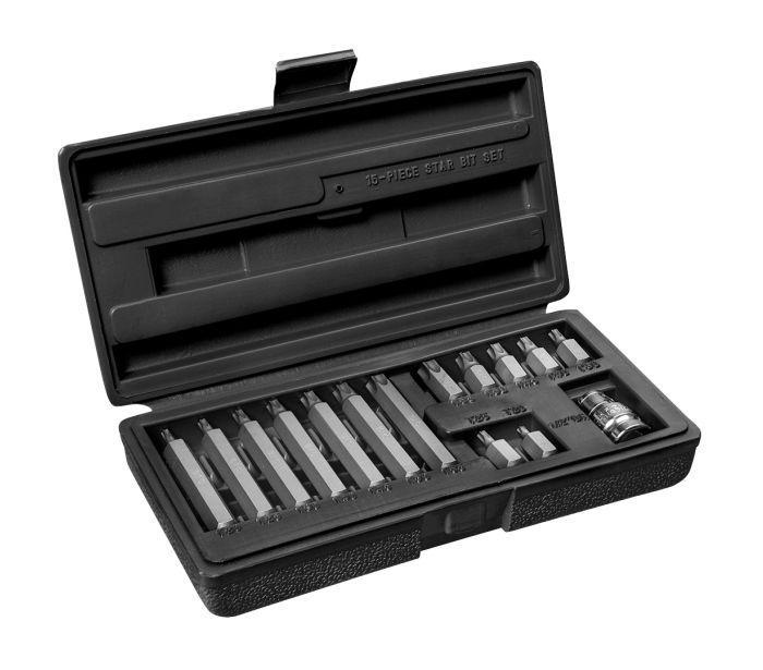 Set di 14 punte per cacciavite Torx in acciaio TOPEX, adattatore e valigetta inclusi
