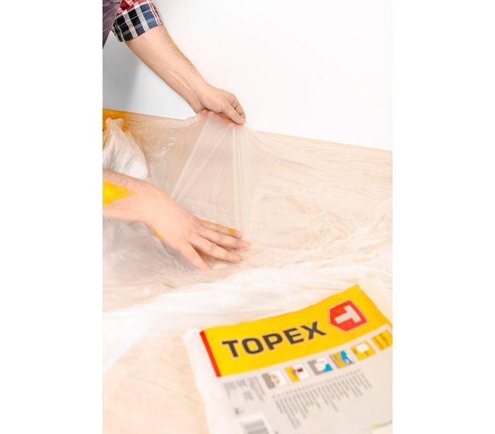 Telo coprente per protezione da verniciatura in LDPE TOPEX, 0,02mm, 4x5 m