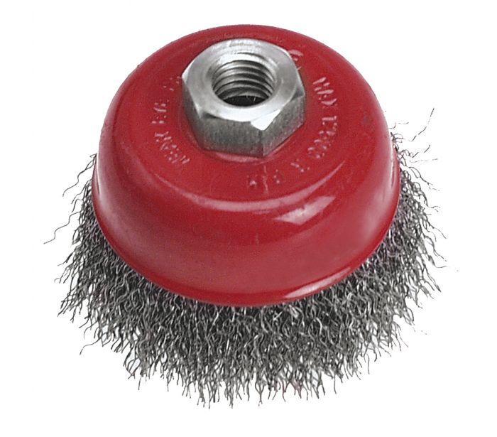 Spazzola metallica a tazza per smerigliatrice angolare VERTO, 75 mm x M14