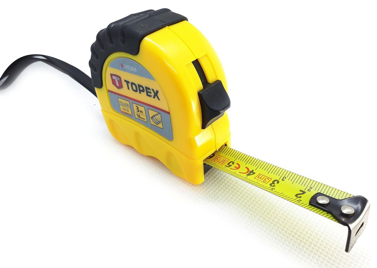 Flessometro, metro a nastro estendibile TOPEX in acciaio 3m x 16mm