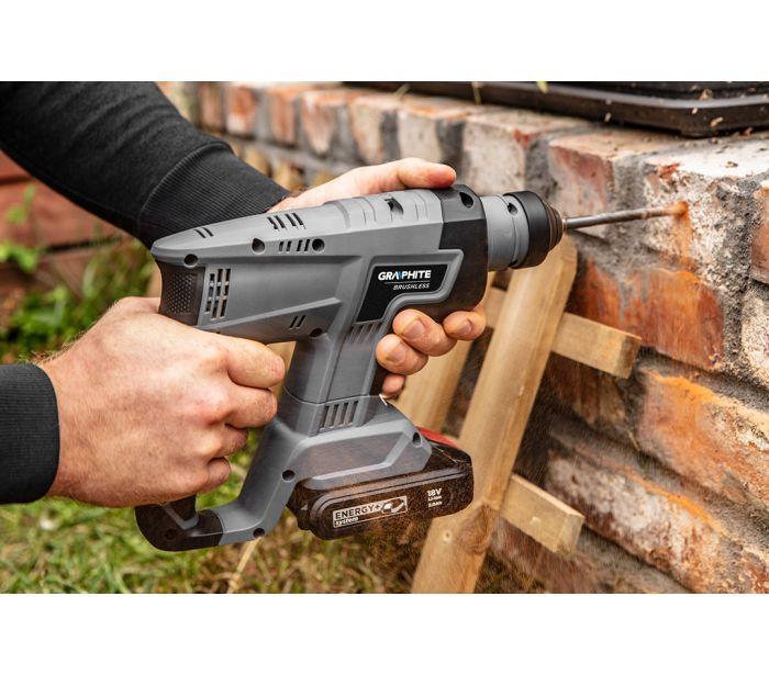 Trapano martello tassellatore perforatore a batteria (non inclusa) GRAPHITE Energy+ , 18V