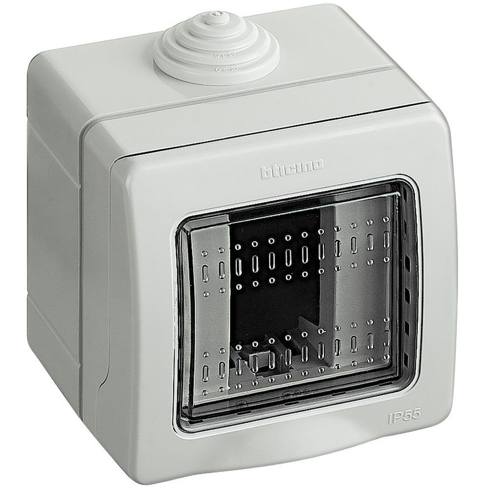 Custodia scatola protettiva per prese e interruttori a muro BTICINO IDROBOX MATIX 25501, grado di protezione IP55, 1 modulo