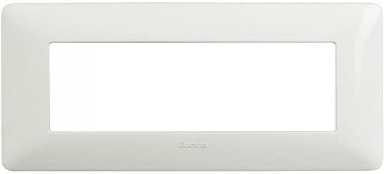 Placca per interruttori, prese, pulsanti serie civili BTICINO MATIX AM4806BBN, 6 moduli, colore bianco.