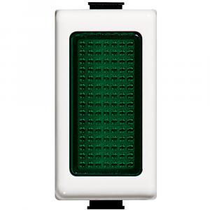 Portalampada colore bianco con diffusore luce verde  matix am5060v, per lampade 24v 3w.
