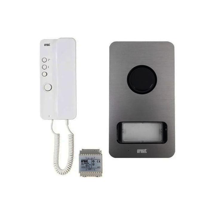 KIT Citofono monofamiliare e bifamiliare URMET 1122/601, 4+N, completo di cornetta Miru00f2 e pulsantiera Mikra