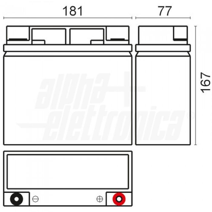 Batteria al piombo AGM ALPHA ELETTRONICA, 12V 18Ah, vite M5