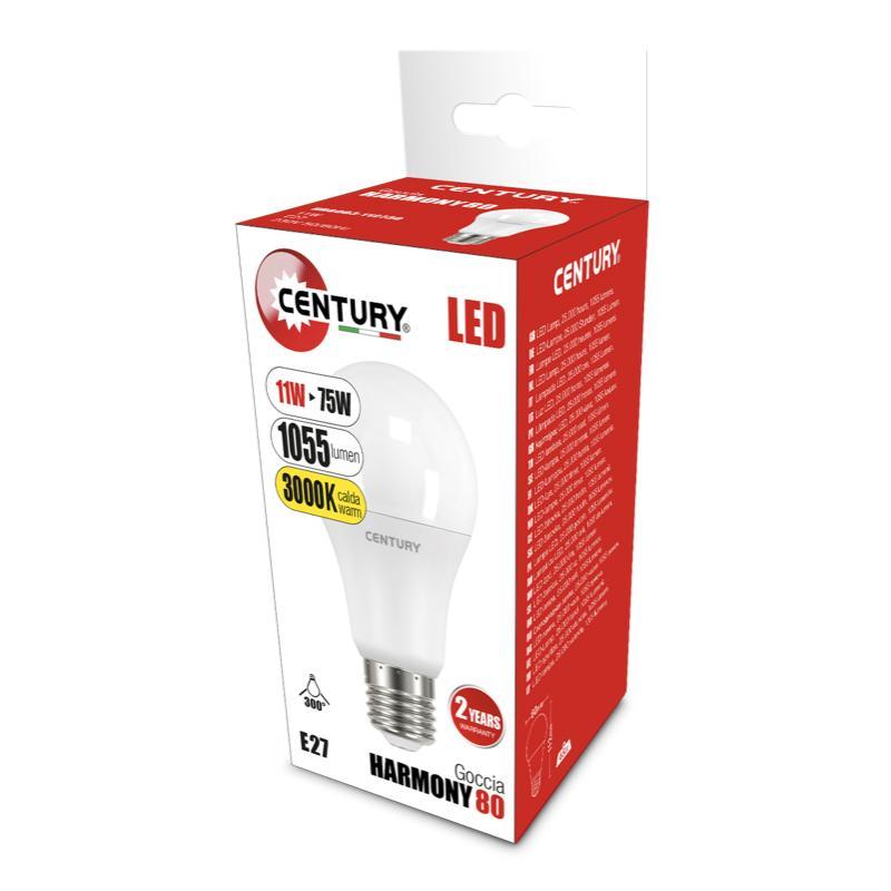 Lampadina a LED E27 CENTURY HARMONY 80,11W, 3000K, 1055 lm, luce calda