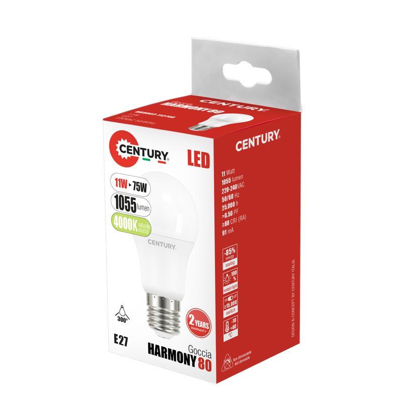 Lampadina a LED E27 CENTURY HARMONY 80,11W, 4000K, 1055 lm, luce naturale