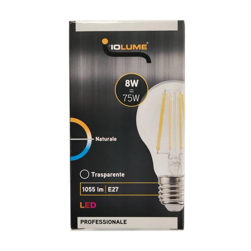 Lampadina a LED E27 IOLUME 8W, 4000K, 1055 lm, luce naturale
