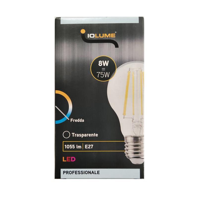 Lampadina a LED E27 IOLUME 8W, 6500K, 1055 lm, luce fredda