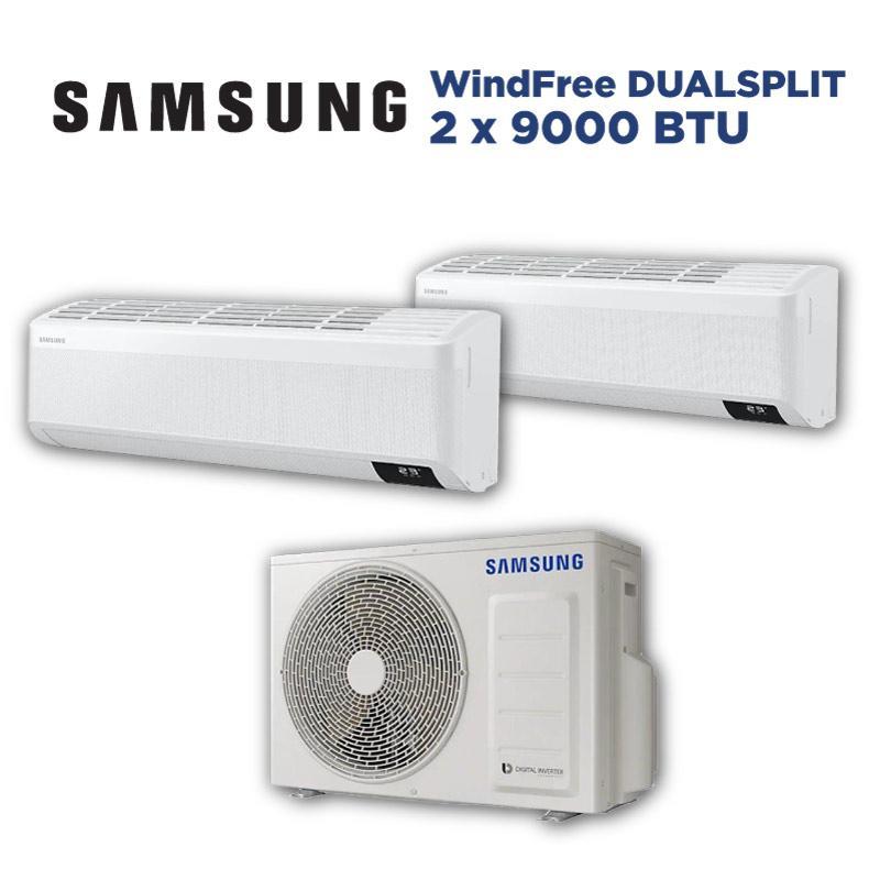 Condizionatore Samsung Windfree Avant S2 9000+9000 BTU dual split Wi-Fi A+++ AJ040TXJ2KG/EU + AR70F09C1AWNEU + AR70F09C1AWNEU