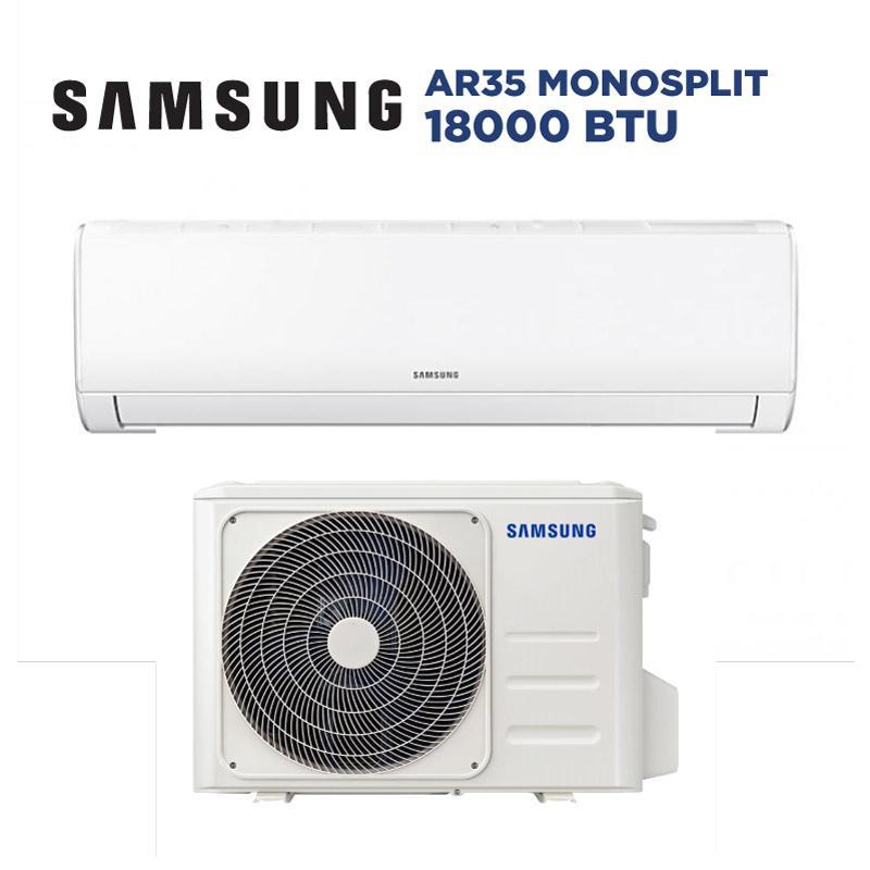 Kit condizionatore Samsung serie AR35, 18000 BTU, monosplit, unitu00e0 interna + unitu00e0 esterna, AR40H18C1AMNEU + AR40H18C1AMXEU