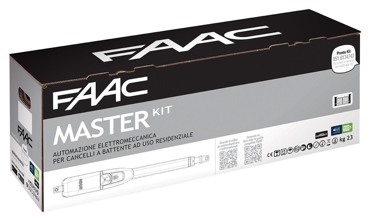 Kit automazione cancello a battente motore elettrico FAAC MASTER KIT 230V GREEN FAA 104415445