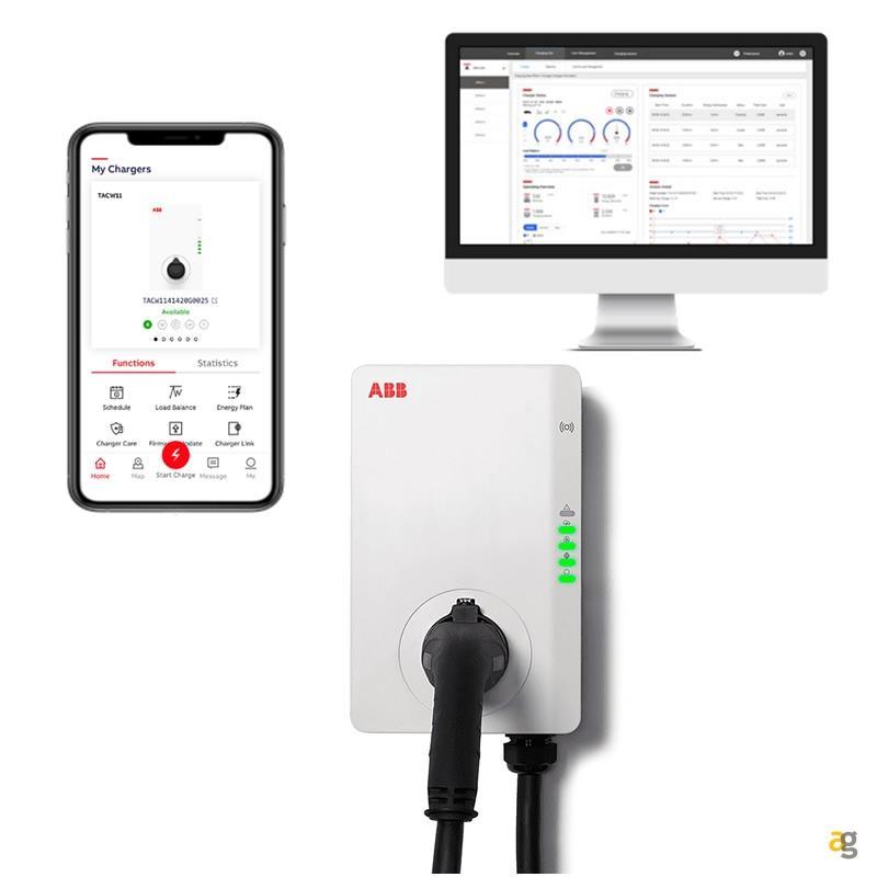 colonnina stazione di ricarica per auto elettriche ABB terra ac wb 7 kW