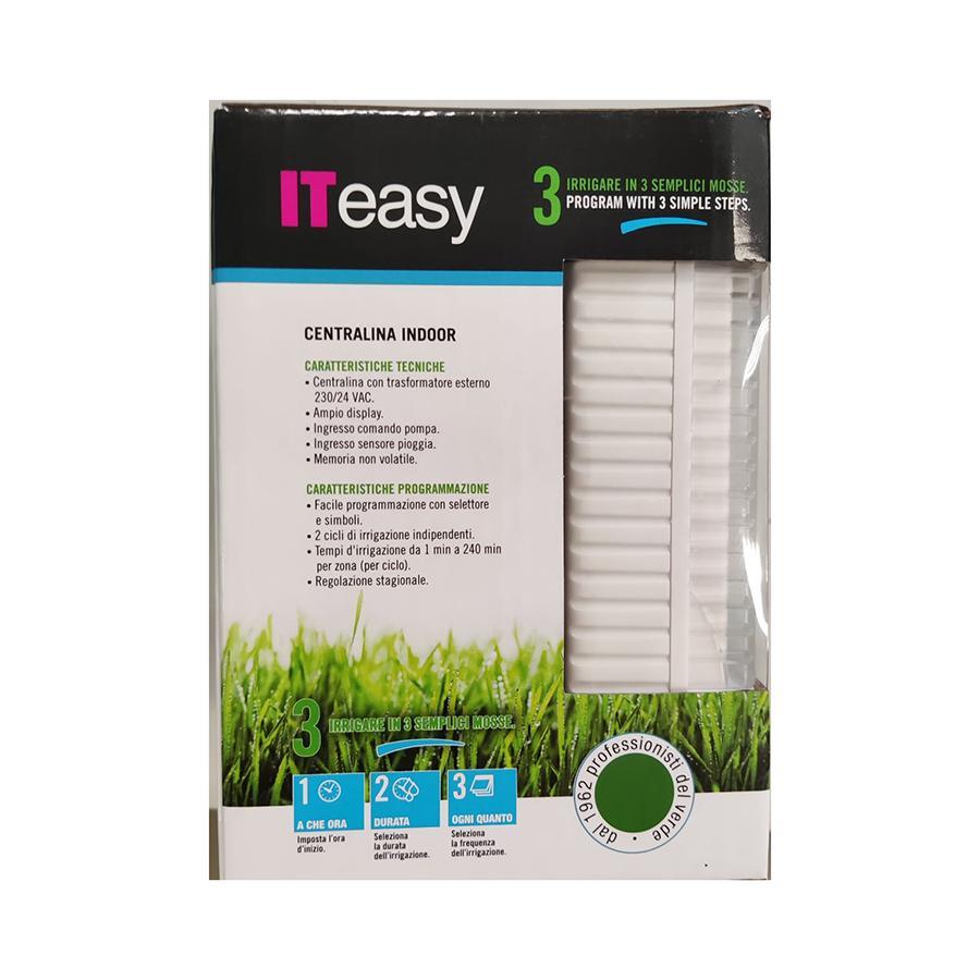 Centralina indoor con programmazione per irrigazione automatica DEL TAGLIA IT-EASY 4, con trasformatore interno 24V, 4 stazioni