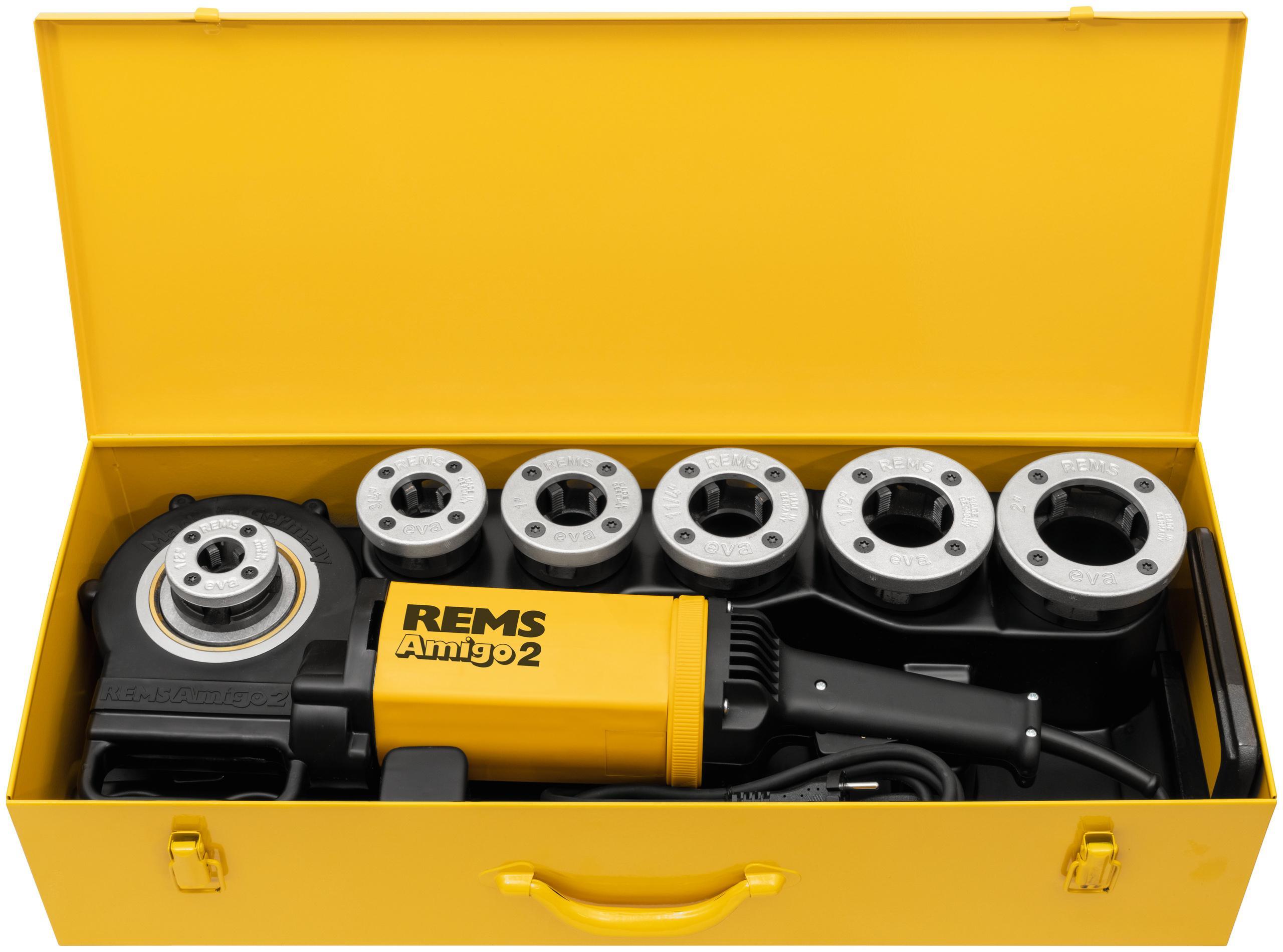 Filiera elettrica con bussole a ricambio rapido REMS 540020 R220 Amigo 2 Set R 1/2 - 2