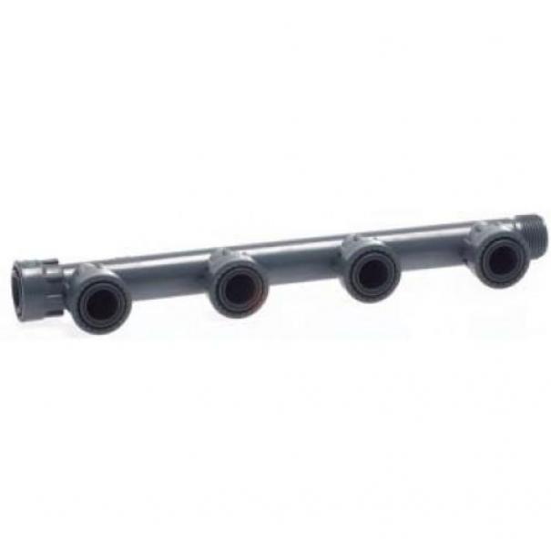 Raccordo collettore per irrigazione RAIN MANIFOLD PVC 4 vie, con ghiera