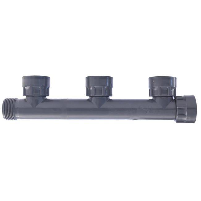 Raccordo collettore per irrigazione RAIN MANIFOLD PVC 3 vie, con ghiera