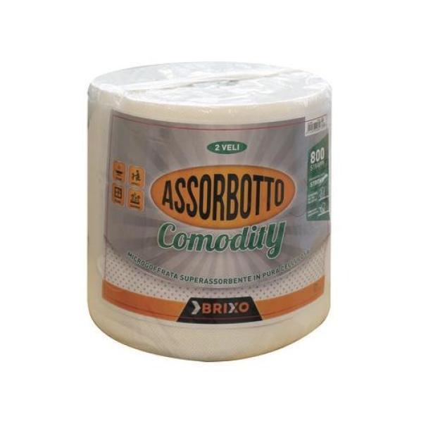 Rotolo carta asciugamani due veli pura cellulosa Brixo 155 metri 800 strappi professionale